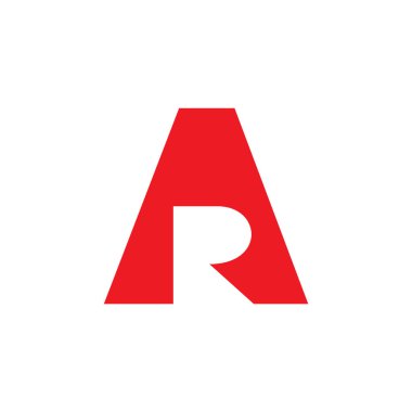 harfler ar basit negatif boşluk logo vektör