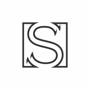 ok geometrik çizgi logosu s harfi çizgili