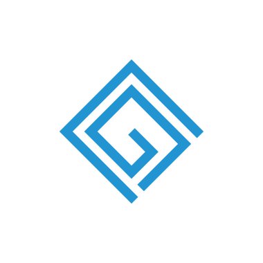 soyut harfler cg geometrik kare logo vektör