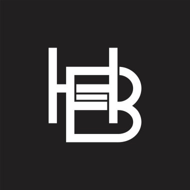 harfler hb basit geometrik logo vektör