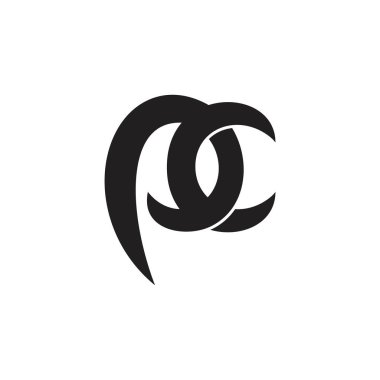 harfler pc basit bağlantılı eğrileri logo vektör