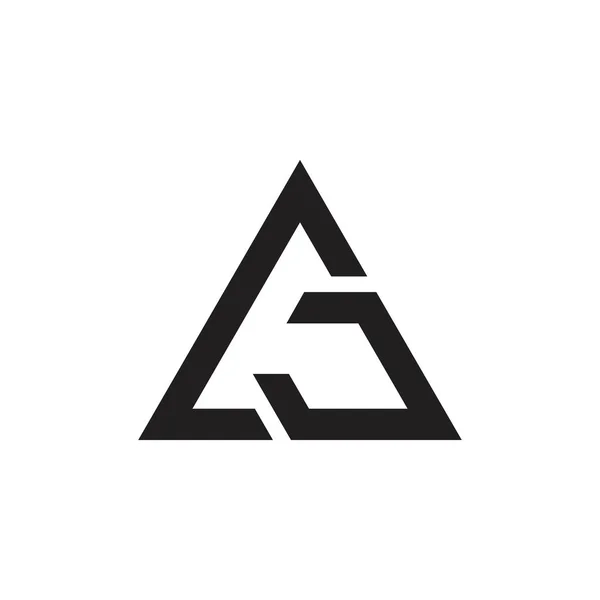 Buchstaben gj Dreieck Pfeile Logo Vektor — Stockvektor