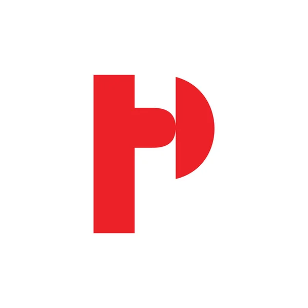 Lettre p simple vecteur de logo géométrique — Image vectorielle