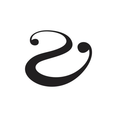 İki numaralı eğrileri basit logo vektör