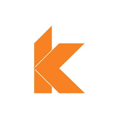 mektup k basit geometrik ok logo vektör