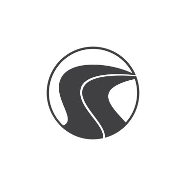 sokak yol basit daire logo vektör