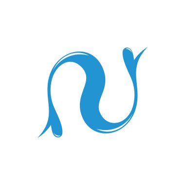 mektup n eğrileri hareket su tasarım logo vektör