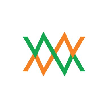 soyut mektup mw basit bağlantılı çizgi renk logo vektör