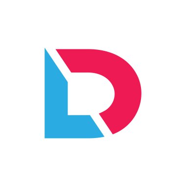 soyut basit mektup ld basit geometrik logo vektör