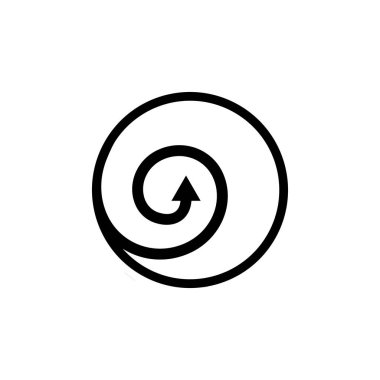 Daire döngü sarmal ok basit bir çizgi logosu