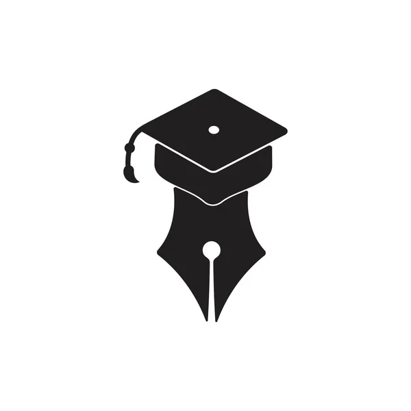Pióra pisarza ukończenia edukacji logo wektor — Wektor stockowy