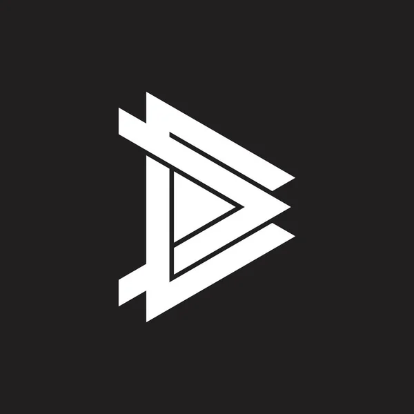 Streszczenie listu dc geometrii trójkąta strzałka wektor logo — Wektor stockowy