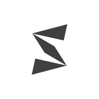 mektup s basit geometrik ok logo vektör