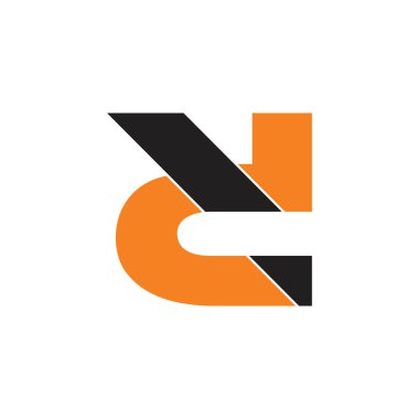 d basit geometrik hareket logo vektör mektup