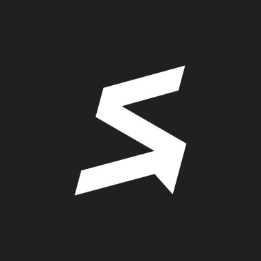 harf s basit geometrik çizgi logo vektör