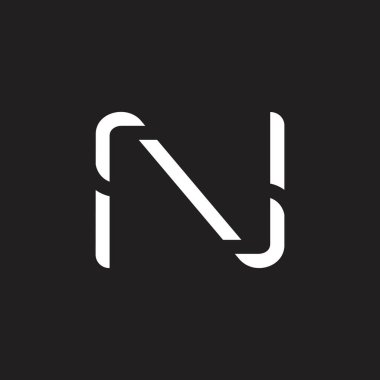 mektup n basit ince çizgi geometrik logo vektör