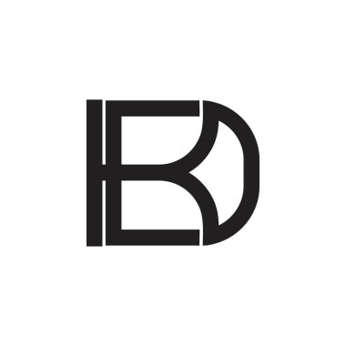 mektup bağlı kd geometrik çizgi logosu