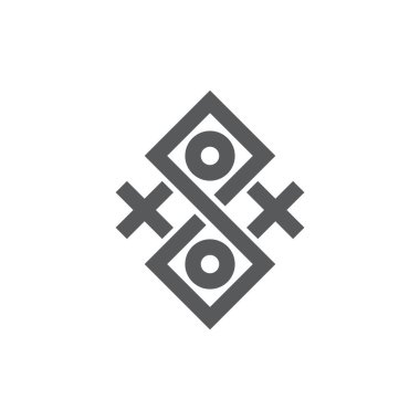 halka oyunu kare geometrik çapraz Sanat logo satır