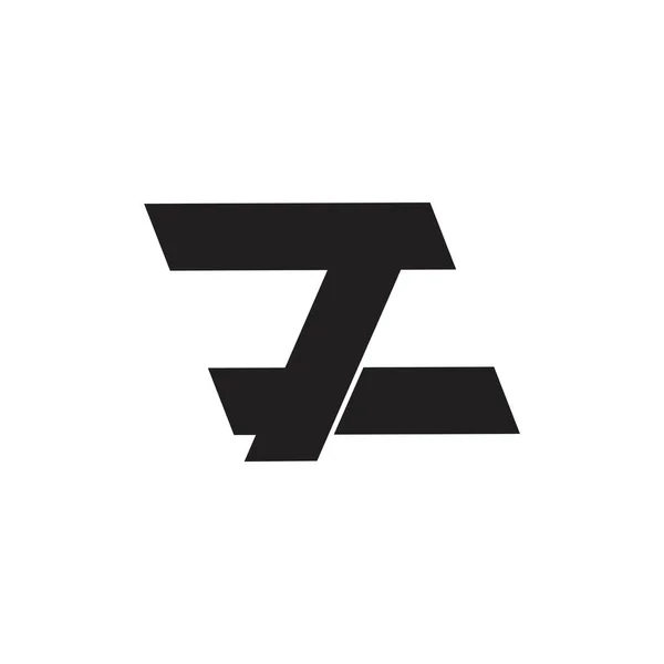 Letras 7 z vector de logotipo geométrico simple — Archivo Imágenes Vectoriales