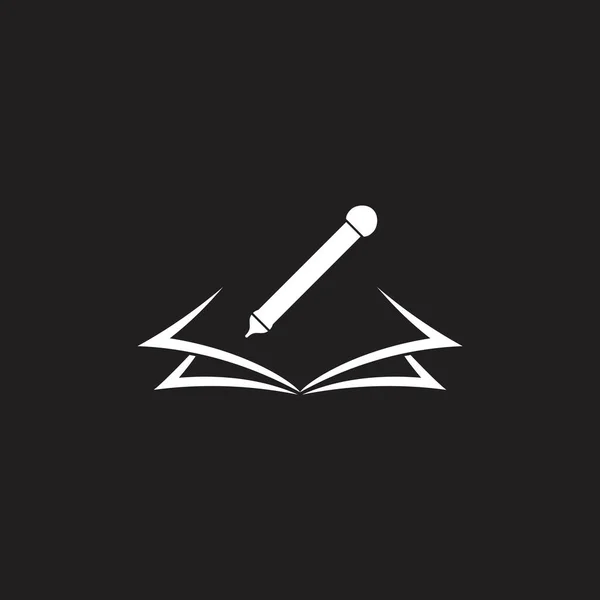 Livre stylo symbole simple logo — Image vectorielle