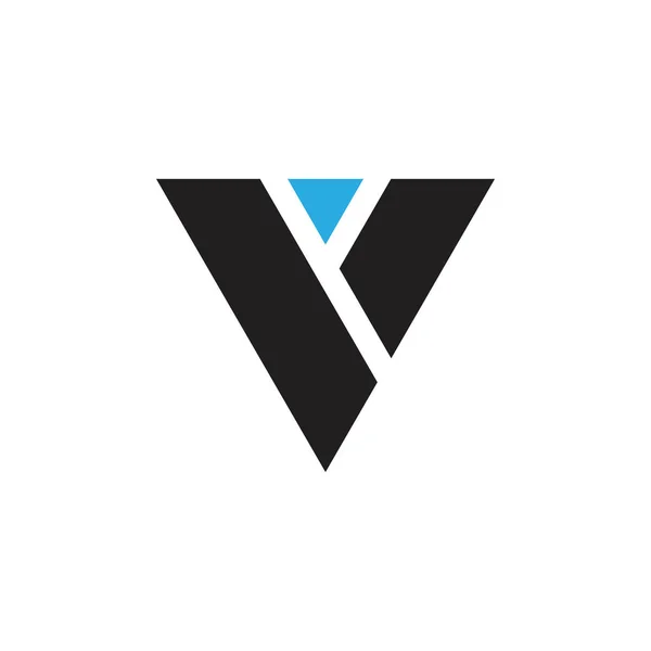 Letra v triângulo geométrico simples logotipo vetor —  Vetores de Stock