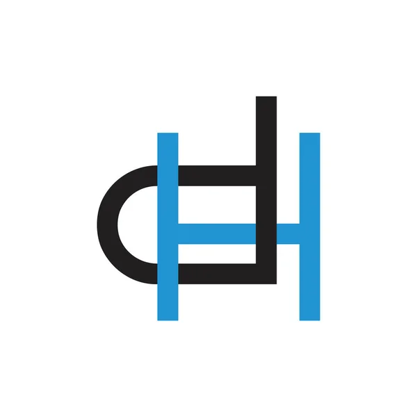 Letter hd linked line design geometric logo — Stock Vector