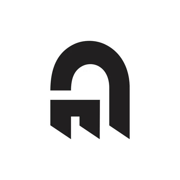 Lettre n simple emblème logo vecteur — Image vectorielle