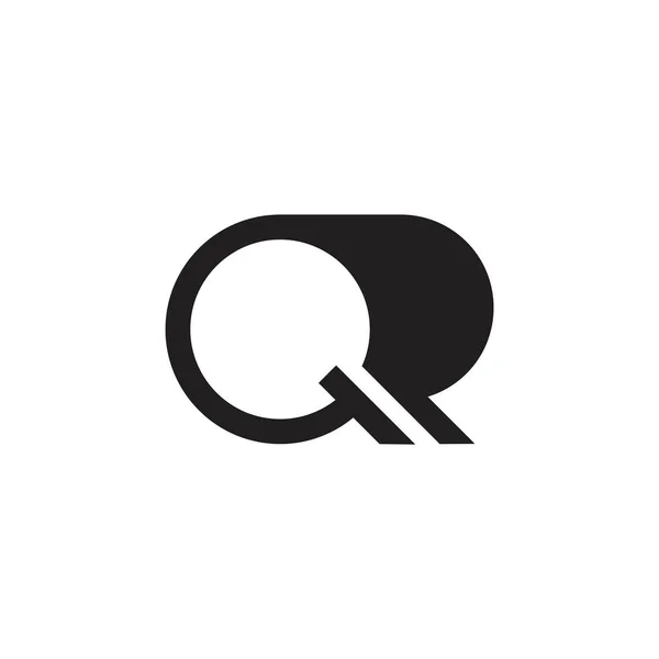 Buchstabe q einfache geometrische Kurven Logo — Stockvektor