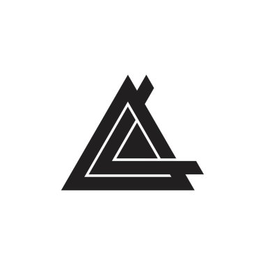 mektup la üçgen geometrik logo vektör