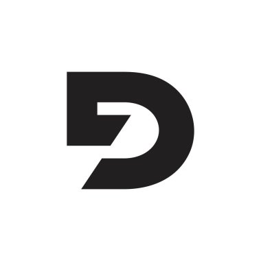 soyut basit mektup d basit geometrik logo vektör