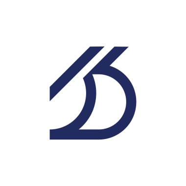 mektup b basit geometrik çizgi logosu
