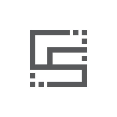 soyut harfler cs noktaların geometrik çizgi logo vektör