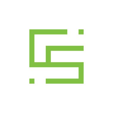 harfler cs basit geometrik çizgi logo vektör