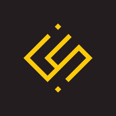 harfler cs basit geometrik çizgi logo vektör