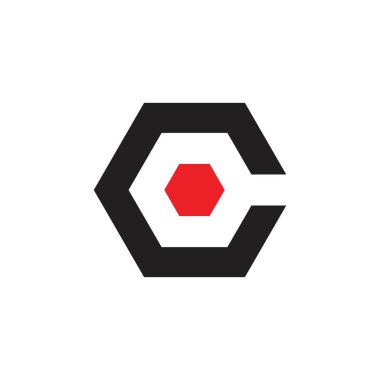 mektup c altıgen geometrik logo vektör