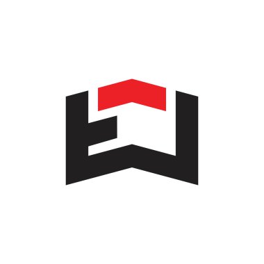 soyut harfler tw basit geometrik logo vektör