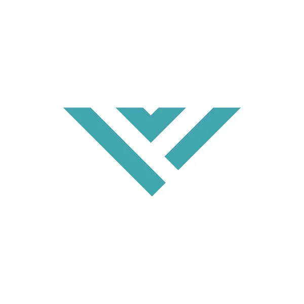 Letra v listras simples triângulo linha logotipo geométrico —  Vetores de Stock