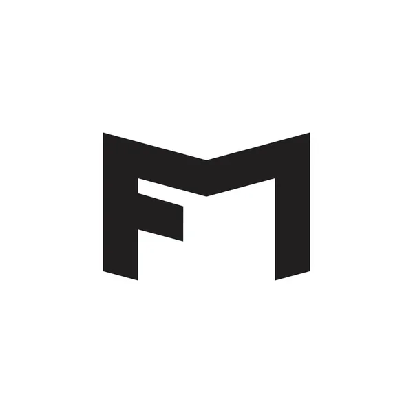 Абстрактные буквы fm простой геометрический вектор логотипа — стоковый вектор