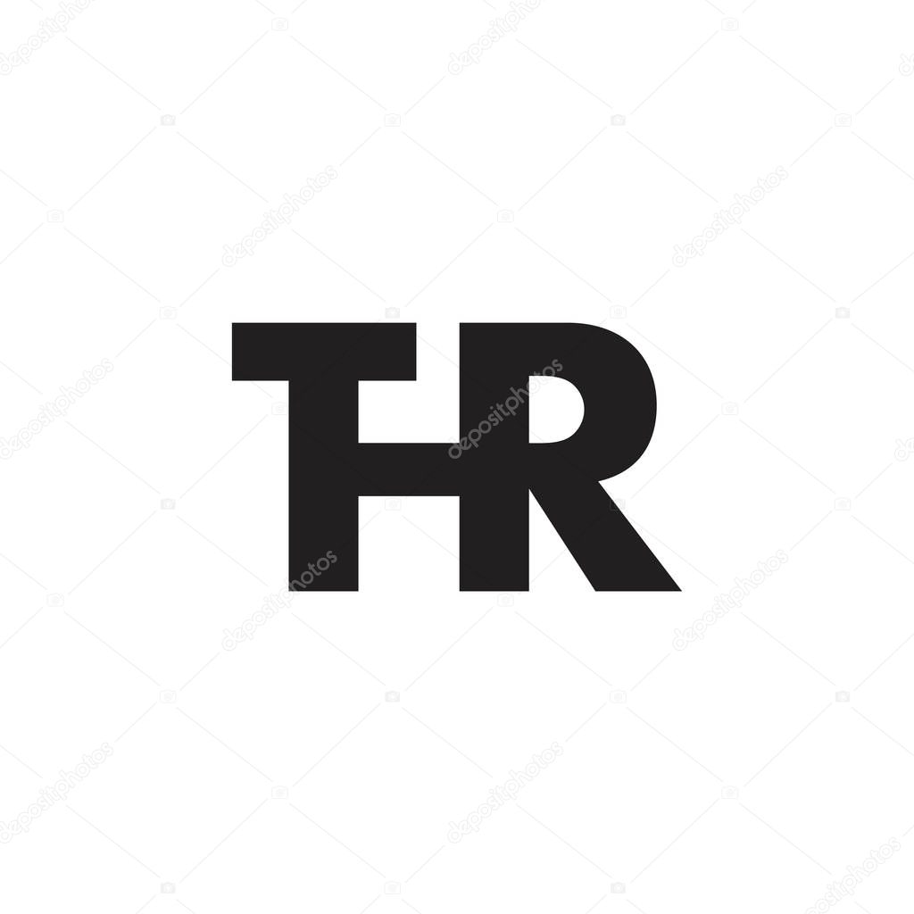 Letter thr simple geometric line logo vector