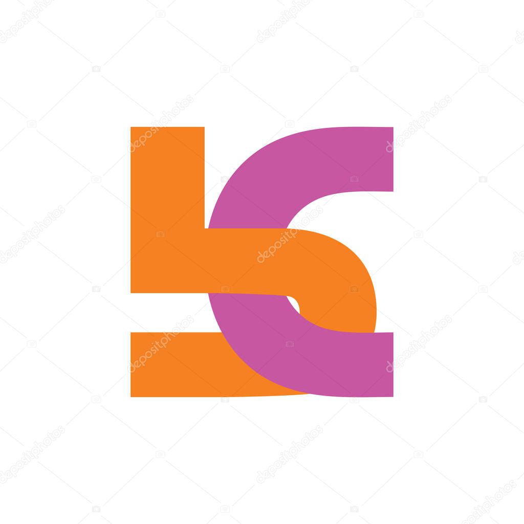 Abstract letters bc simple linked logo vector