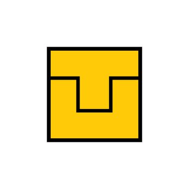 soyut mektup tu kare geometrik logo vektör