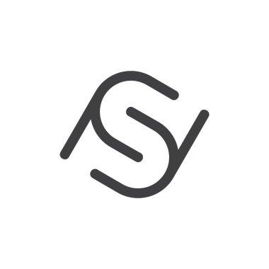 harfleri sc bağlantılı çizgi basit logo