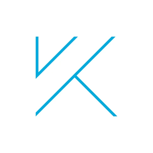 Літери vk простий логотип геометричної тонкої лінії — стоковий вектор