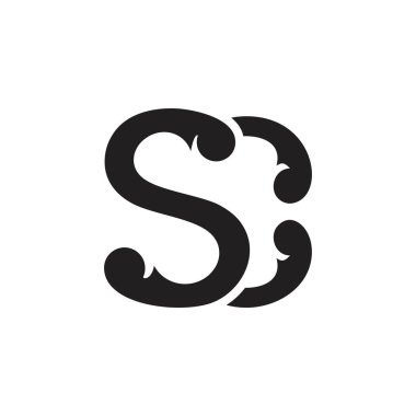 harfleri sc basit bağlantılı logo vektör