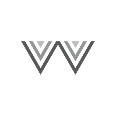 mektup w üçgen logo vektör çizgili