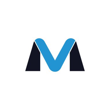 harfler mv basit geometrik logo vektör