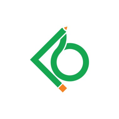 mektup b kalem tasarım logo vektör