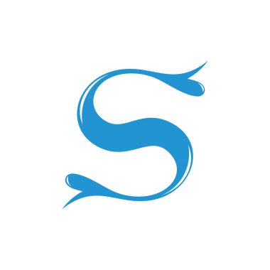 mektup s eğrileri su tasarım logo vektör hareket