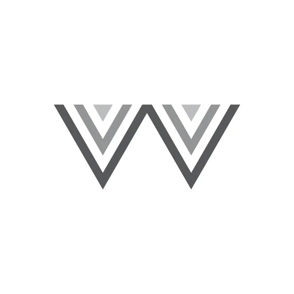 Lettre w rayures triangle logo vecteur — Image vectorielle