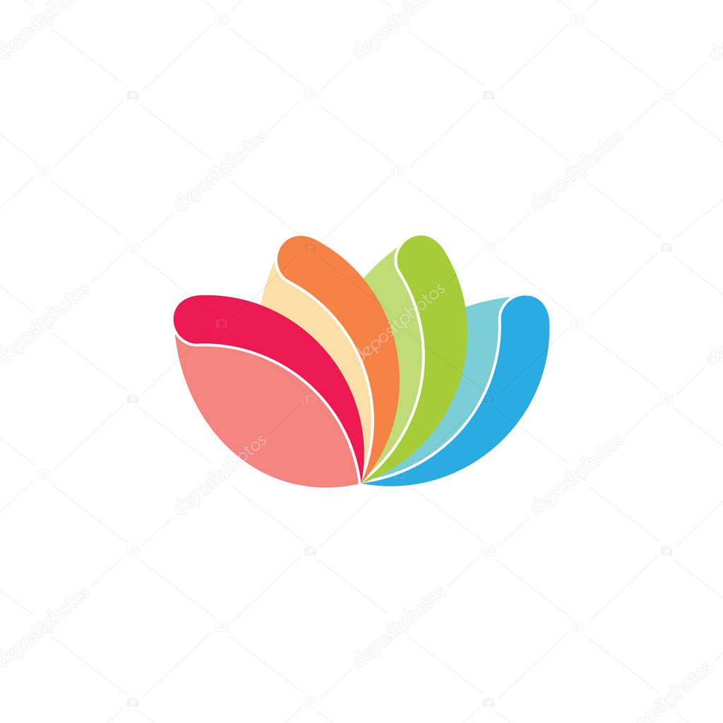 Curves colorful flower shape decoration logo